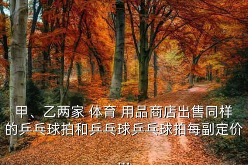 甲、乙兩家 體育 用品商店出售同樣的乒乓球拍和乒乓球乒乓球拍每副定價...