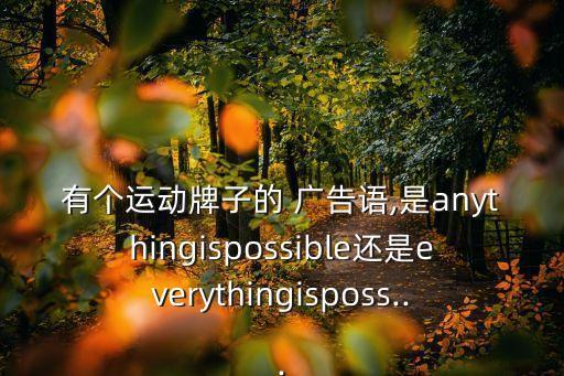 有個(gè)運(yùn)動(dòng)牌子的 廣告語,是anythingispossible還是everythingisposs...