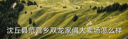  沈丘縣范營鄉(xiāng)雙龍家俱大賣場(chǎng)怎么樣