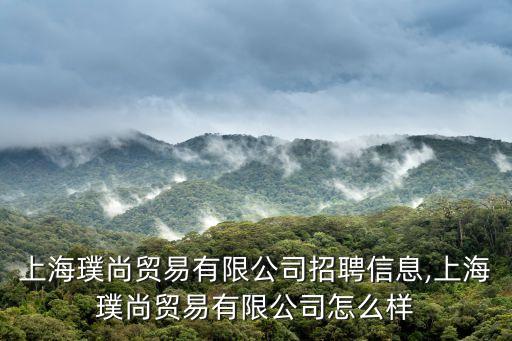 上海璞尚貿(mào)易有限公司招聘信息,上海璞尚貿(mào)易有限公司怎么樣