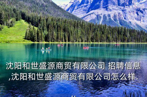 沈陽(yáng)和世盛源商貿(mào)有限公司 招聘信息,沈陽(yáng)和世盛源商貿(mào)有限公司怎么樣...