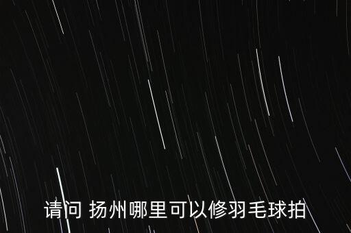 請(qǐng)問(wèn) 揚(yáng)州哪里可以修羽毛球拍