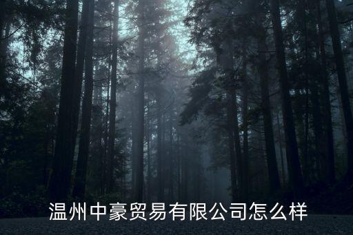  溫州中豪貿(mào)易有限公司怎么樣