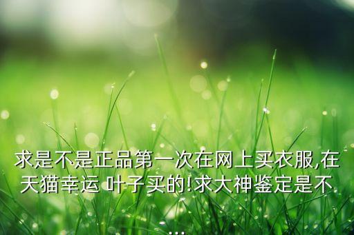 求是不是正品第一次在網(wǎng)上買(mǎi)衣服,在天貓幸運(yùn) 葉子買(mǎi)的!求大神鑒定是不...