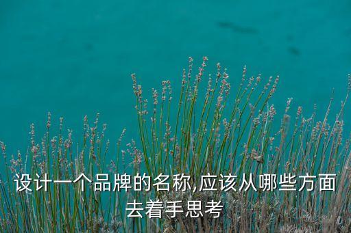 設(shè)計一個品牌的名稱,應(yīng)該從哪些方面去著手思考