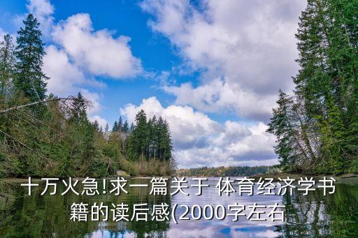 十萬(wàn)火急!求一篇關(guān)于 體育經(jīng)濟(jì)學(xué)書籍的讀后感(2000字左右