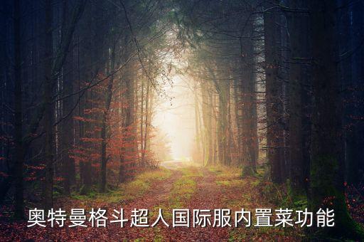 奧特曼格斗超人國(guó)際服內(nèi)置菜功能