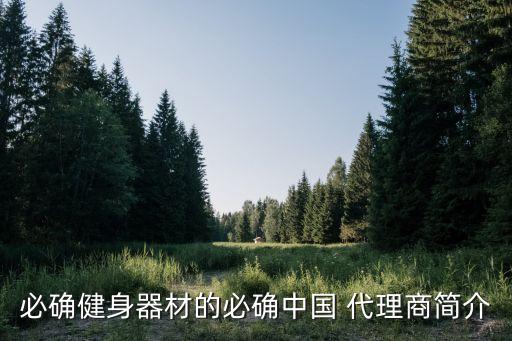 必確健身器材的必確中國(guó) 代理商簡(jiǎn)介