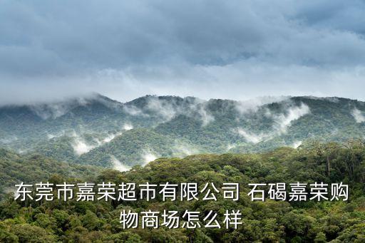 東莞市嘉榮超市有限公司 石碣嘉榮購物商場怎么樣