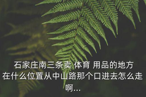  石家莊南三條賣 體育 用品的地方在什么位置從中山路那個口進去怎么走啊...