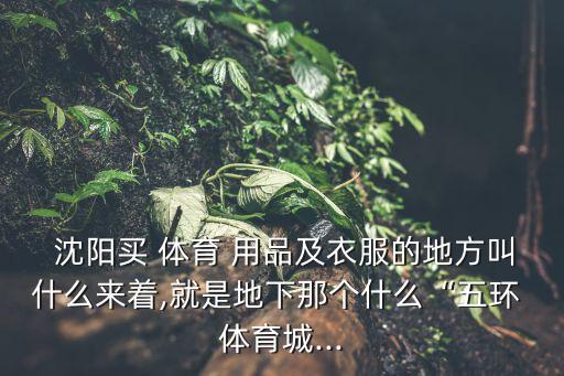  沈陽(yáng)買(mǎi) 體育 用品及衣服的地方叫什么來(lái)著,就是地下那個(gè)什么“五環(huán) 體育城...