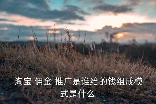  淘寶 傭金 推廣是誰給的錢組成模式是什么