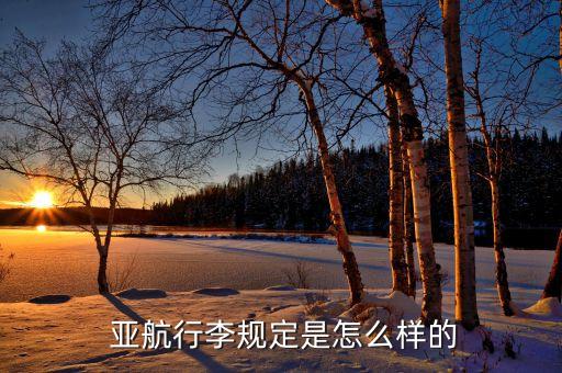  亞航行李規(guī)定是怎么樣的