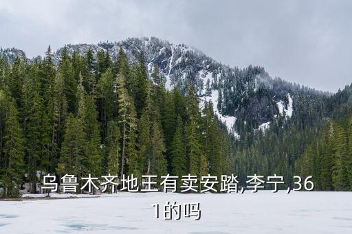  烏魯木齊地王有賣安踏,李寧,361的嗎