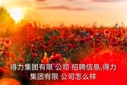 得力集團有限 公司 招聘信息,得力集團有限 公司怎么樣