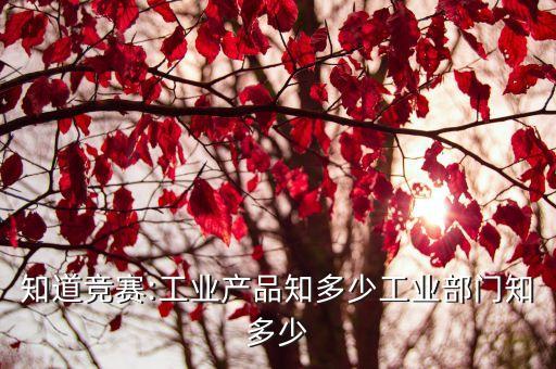 知道競賽:工業(yè)產(chǎn)品知多少工業(yè)部門知多少