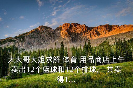 大大哥大姐求解 體育 用品商店上午賣出12個籃球和12個排球,一共賣得1...