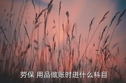  勞保 用品做賬時(shí)進(jìn)什么科目