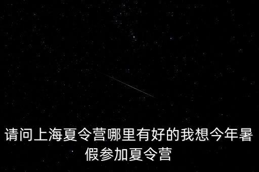 請(qǐng)問(wèn)上海夏令營(yíng)哪里有好的我想今年暑假參加夏令營(yíng)