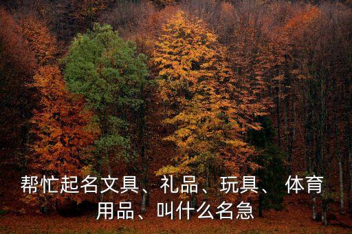 幫忙起名文具、禮品、玩具、 體育 用品、叫什么名急